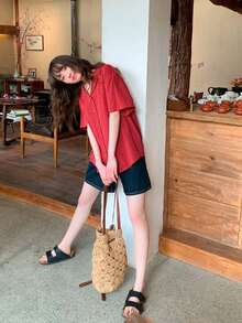 Women Blouses & Shirts - Red - View 5
