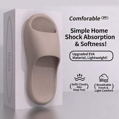 Cloud Cushion Thick Sole Women's Slippers, EVA Bathroom Slides, Casual Indoor/Outdoor Beach Couple Flip Flops (Suggest Ordering One Size Up)