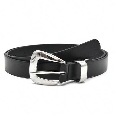 银色针扣时尚简约装饰腰带，百搭牛仔裤、休闲裤，优雅时尚