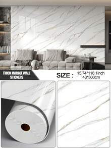 1卷300厘米/118.1英寸大理石纹自粘墙纸，2.4毫米厚，可移除可清洁自粘接触纸，适用于厨房防溅板、台面、浴室盥洗台、橱柜（15.7x118英寸） - 多色 - 查看 14