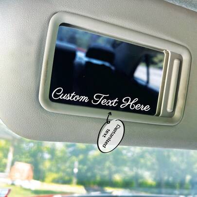 Calcomanía personalizada para el espejo retrovisor del automóvil, pegatina personalizada para el parasol, decoración de espejo con cita positiva estética para vehículo y hogar (solo pegatina)