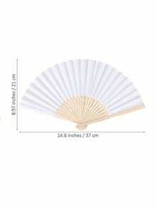 1/2/3/4/5/6/10/12/15pcs White Paper Fan White Bamboo Folding Fan Handheld Fan Paper Folding Fan Engagement Graduation Wedding Party Decoration Bedroom Home Table Decor Best Gift Birthday - Multicolor - View 7