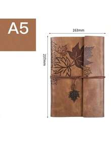 1 pieza Cuaderno de hojas sueltas de negocios de 80 páginas de color marrón claro, libreta de notas de papel kraft, diario de viaje - hoja - Ver 10