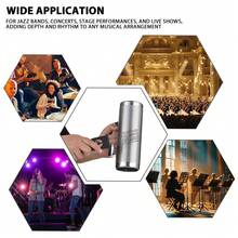 Instrumentos musicales de percusión agitador de acero inoxidable de 8 pulgadas con raspador, Instrumento percusión Acero Inoxidable, Instrumentos Musicales para Adultos, Metal, Herramienta Entrenamiento Musical con raspador y Mango ergonómico - Plateado - Ver 6