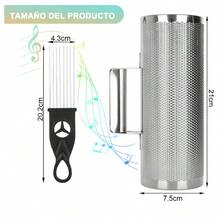 Instrumentos musicales de percusión agitador de acero inoxidable de 8 pulgadas con raspador, Instrumento percusión Acero Inoxidable, Instrumentos Musicales para Adultos, Metal, Herramienta Entrenamiento Musical con raspador y Mango ergonómico - Plateado - Ver 3