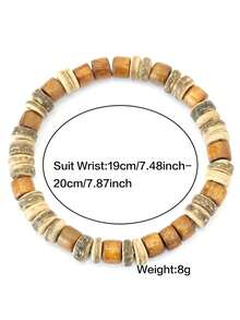 diffone 复古手工木珠手链 8mm 男士复古木质手链 时尚饰品 - 復古木頭手鍊 - 查看 4