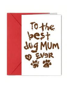 1pc Funny Dog Mum & Dog Dad Greeting Card, Hilarious Cute Pet Lover Card For Birthday Mother's Day Father's Day Christmas - Sets - View 5