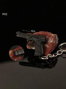 Mini Zinc Alloy Assault Rifle Keychain, Simulated Game Realistic Firearm, Gift For Boyfriend/Husband Birthday - Gun - View 10