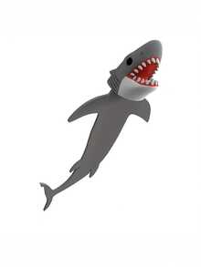 3D Shark Bookmark - Plastic, Black With Red Teeth Details, Fun Student Stationery Back To School Gift - Multicolor - View 6