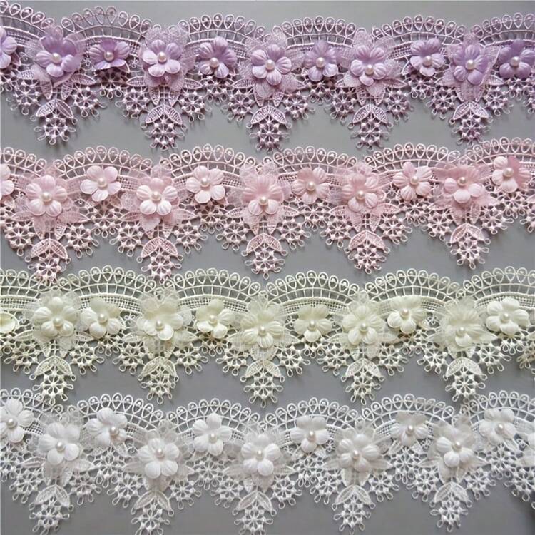 Vải thêu ren hoa nho đính ngọc trai, kích thước 7cm, dài 1/5 yard, chất liệu dệt kim, dùng làm miếng vá thủ công, ruy băng satin, thích hợp để gói quà, trang trí váy cưới, tự may quần áo, trang trí váy búp bê, trang trí ô dù, phù hợp cho người mới bắt đầu may vá. - nhiều màu - Xem 8