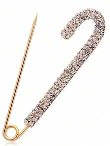 4/5/10pcs Rhinestone Brooches, Suitable For Women And Girls. Gold And Silver Dual-Color Pins, Brooches, Lapel Pins, Badges, Can Be Used To Decorate Sweaters, Dresses, Clothing, Hats And Accessories, Also As Office Accessories, Shirts, Jackets, Jewelry, Christmas, Halloween Costume Pins, Fun And Cute Teacher's Day Gifts, Clothing Accessories And Bag Charms. - Multicolor - View 3