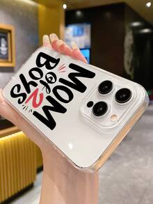 母亲节手机壳，透明手机壳，印有“两个男孩的妈妈”字样，理想的母亲节礼物，透明防震保护壳，兼容全系列，适合日常使用/送礼 - 無色 - 查看 4