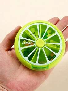 LocalPill Organizer 旅行药盒 7 格周用药盒 圆形每日用药盒 可爱药盒 适用于药丸、维生素、鱼油补充剂（1 个粉色/绿色） - 藥盒 - 查看 3