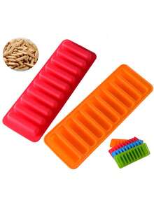 4件套硅胶冰棒手指饼干布丁巧克力模具圆柱形硅胶冰格冰球模具。硅胶冰棒手指饼干布丁巧克力模具圆柱形硅胶冰格冰球模具蛋糕果冻布丁肥皂巧克力蛋糕模具烘焙用具 - 彩色 - 查看 5