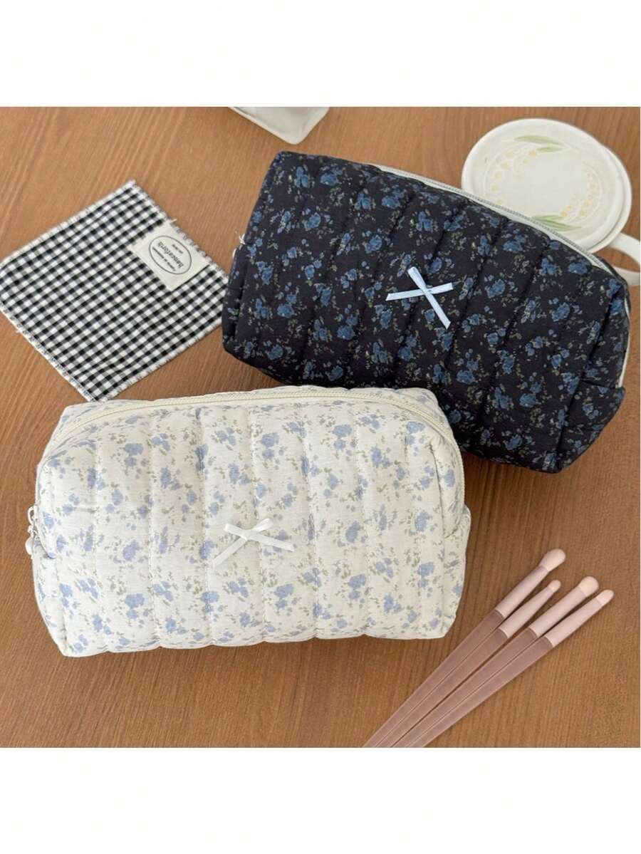 Black Tassel Minimalist Cosmetic Bag, Fresh Style, Portable Student Makeup Organizer Pouch - Multicolor - View 1