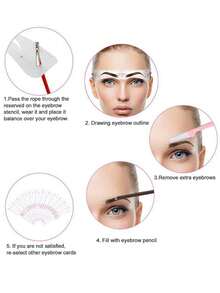 12pcs Silicone Connected Eyebrow Stencil Kit, Beginner Eyebrow Shaping Template, OPP Bag Packaging - Multicolor - View 3