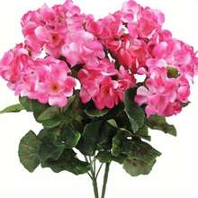 2 Bündel künstliche Geranie Blumen für Outdoor, Seide Geranie Blumen, UV-beständig für den Garten, Kunstblumen für Tischdekoration Zuhause und Küche - Verschiedenfarbig - Übersicht 11