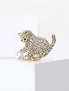 Cute Rhinestone Cat Brooches - Fashion Animal Pins For Women Unisex Casual Party Jewelry Accessories / Friends Gifts Badges Decoration - Cat - View 16