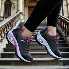 New Casual Shoes, Soft Sole, Non-Slip, Wear-Resistant, Fashion Sneakers, Women Hiking Boots - Grey Rose - View 4