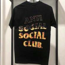 1 pieza Camiseta casual de algodón de cuello redondo para mujer, camiseta deportiva para mujer, camiseta para hombre, camisetas para parejas, regalo de San Valentín, regalo de cumpleaños, regalo de Navidad, camiseta unisex adecuada para todas las estaciones, con el motivo del Club Antisocial. Últimos modelos, ropa de verano para mujer, blusas de primavera para mujer, camisetas gráficas, atuendos de vacaciones de verano - Negro 16 - Ver 7