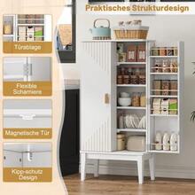 Kitchen Cabinet 120 X 59 X 30 Cm, Sideboard, Spacious 2-Door Cabinet With Shelf, Vintage Style – Suitable For Kitchen, Dining Room, Living Room And Hallway. - 查看 5