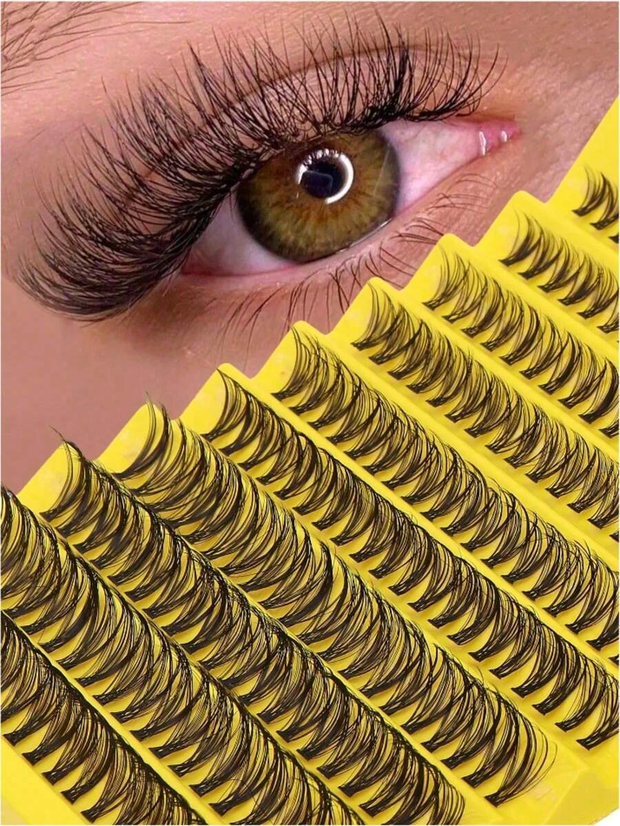 200片簇状卷翘假睫毛，仿貂毛睫毛，30D，0.05C密度，8-10-12-14-16mm，自然妆效，3D浓密假睫毛，单根DIY睫毛嫁接，睫毛簇，单根睫毛，假睫毛 - D - 查看 1