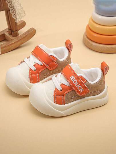 1 Pair New Breathable Mesh Kids Sports Shoes, Unisex Lightweight Casual Retro Sneakers, Non-Slip Running Shoes, Soft & Comfortable Toddler First Walking Shoes, Suitable For Indoor/Outdoor, Campus, Student Play, All Seasons