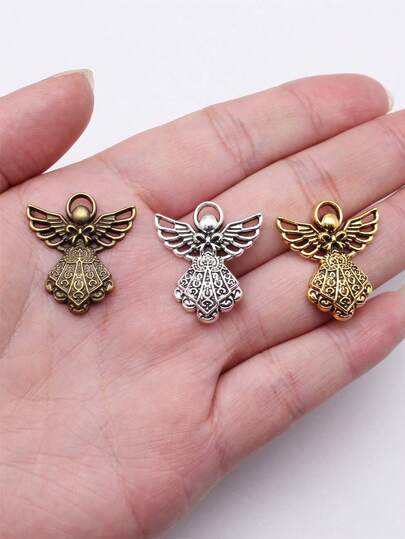 10pcs 26x23mm Angel Charms Pendant For DIY Jewelry Making Necklace Keychain Phone Chain Bracelet Making Accessories Handmade Craft Making Findings