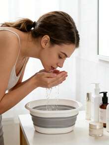 宠物浴缸，可折叠小型犬浴缸带排水口，洗脸盆，脏衣篮，通用猫狗浴缸 - 彩色 - 查看 9