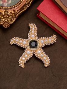 Broche de lujo con diseño exagerado de estrella de mar vintage en 3D, con una artesanía delicada que muestra una elegancia retro, adecuado para eventos formales, bodas y uso diario para capturar fácilmente un ambiente vintage elegante. - Multicolor - Ver 6