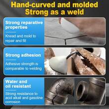 Pegamento de barro de hierro Y-RED, adhesivo de arcilla multifuncional, masilla de unión ultra resistente para reparaciones de metal, madera y tuberías - masilla metálica - Ver 7