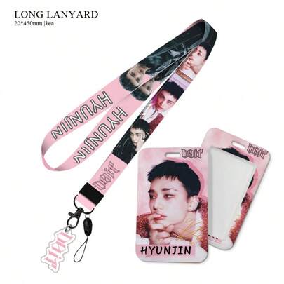 ST RAYKID S Long Lanyard Acrylic Pendant Plastic Pull-Type Card Holder, Student ID/Access Card Holder
