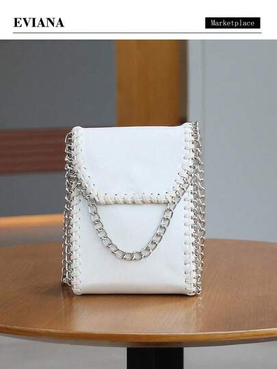 2026 Spring/Summer Fashion New Handbag, Mini Large Capacity Phone Bag, Lightweight Casual Portable Punk Style Niche Design Handmade Drawstring Chain Y2K Shoulder/Crossbody Small Bag