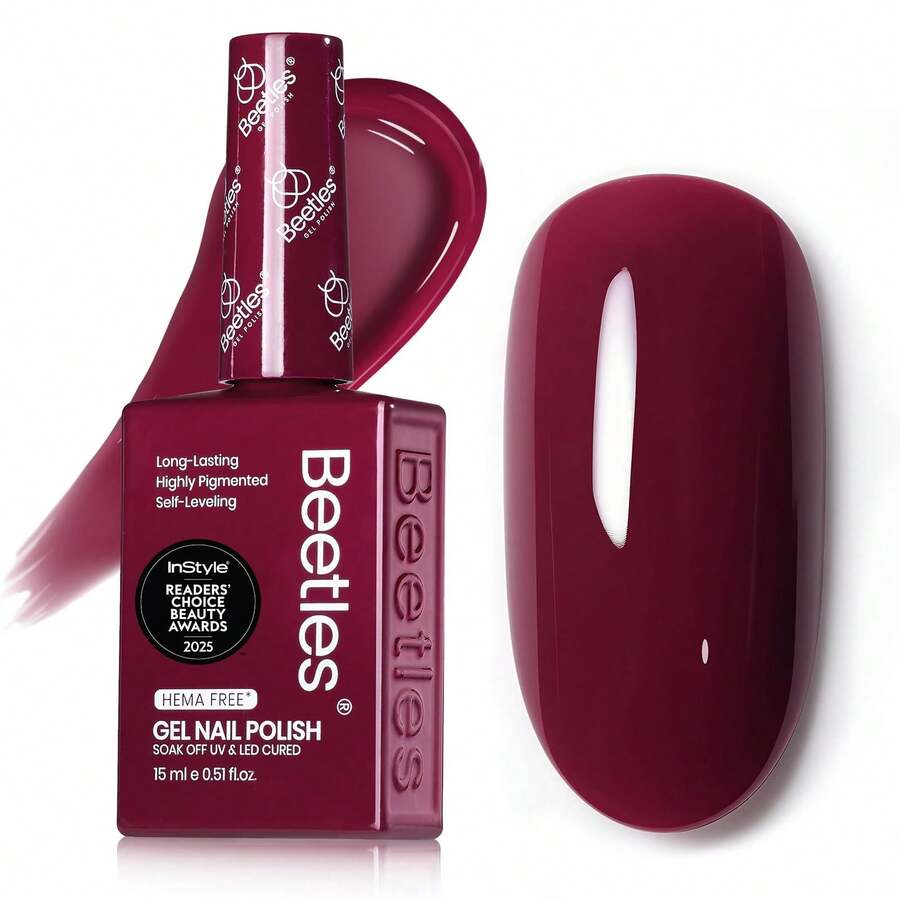 Beetles 15ml Hema Free Black Gel Polish – Silent Charm Audrey Color Long-Lasting Soak Off UV LED Glossy Manicure DIY Nail Art - 15Ml Hema-free Modern Berry - 查看 1