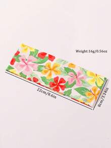 1-5条装 女士时尚春夏向日葵、海星、贝壳印花弹力发带，可作化妆洗脸发带，运动发带 - 彩色 - 查看 7