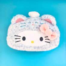 1 pieza Estuche de lápices de peluche de gato lindo de Sanrio, bolsa de papelería grande, organizador de cosméticos portátil de alta calidad, decoración de sala de maquillaje, bolsa de maquillaje, artículo de viaje esencial - Multicolor - Ver 17