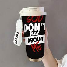 1个/5个500毫升不锈钢咖啡杯，保温防漏，是送礼佳品，杯身上印有“上帝不会跟我开玩笑”的字样。 - 黑色 - 查看 8