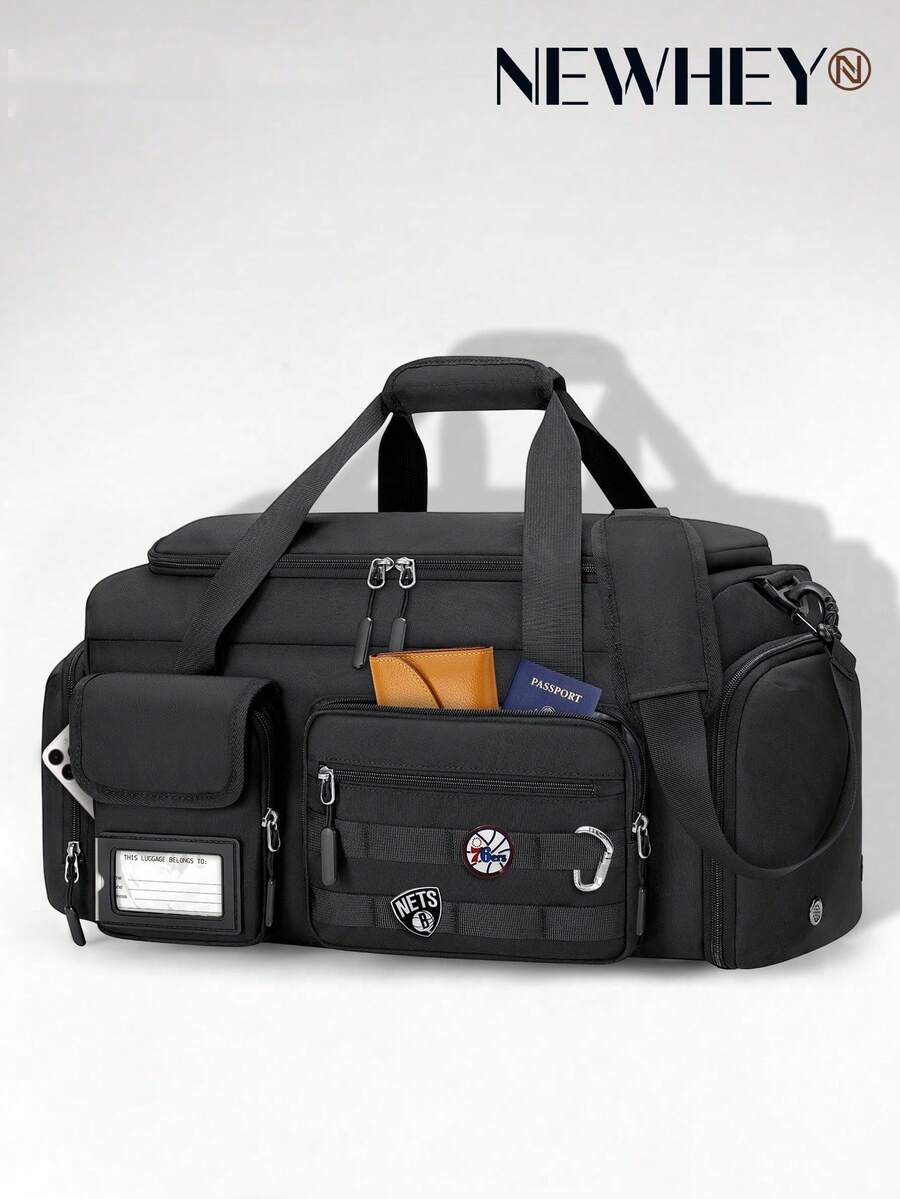 NEWHEY 40L Large Capacity Travel Duffel Bag, Unisex Waterproof Gym Bag With Shoe Compartment And Wet Pocket, Weekend Hiking Backpack, Beach Bags