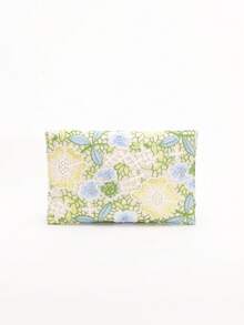 1pc Colorful Shiny PVC Sequin Floral Linen Bottom Mesh Embroidered Leaf Pattern Envelope Clutch Bag, Summer Travel Casual Beach Holiday For Women (Floral Pattern Sent Randomly) - Green - View 4