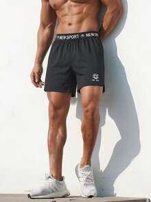 男士休闲短裤 - 柔软轻盈，弹性腰带，适合日常运动、户外运动、健身和夏季穿着 - 黑色 - 查看 5