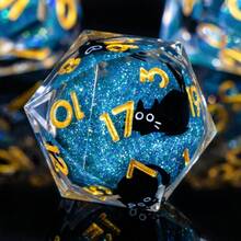 1 viên xúc xắc 20 mặt bằng nhựa hình mèo đen có kim tuyến, xúc xắc thủ công có cạnh sắc bén, thích hợp cho các trò chơi nhập vai D&D, trò chơi Pathfinder trên bàn, quà tặng tiệc tùng và phụ kiện trang trí. - Nhiều màu - Xem 11