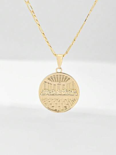  1pc Classic European And American Copper Inlaid Zirconia Middle Size World Famous Painting "The Last Supper" Guardian's Light Limited Edition Pendant Necklace, Suitable For Christmas/Thanksgiving/Halloween/Mother's Day/Valentine's Day Gifts For Couples/Friends/Believers, Catholic First Communion, Gifts, Daily And Festival Wear And Prayer