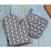 VINCAN 4pcs Set High Temperature Resistant Thick Cotton Oven Mitts And Pot Holders, Suitable For Cooking And Baking - View 5