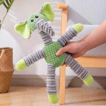 1pc Dog Chew Toy, Durable Elephant Bear Pig Donkey Animal Squeaky Toy For Small Dogs, Pet Toy Gift - Multicolor - View 5