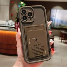 Religious 2pcs Set: Brown Self-Adhesive Card Holder/Card Slot Phone Case/Card Holder And Cardholder High-End Fashion Protective Case Compatible With IPhone 16/15/14/13/12/11 Pro Max 8 7 Plus SE2 SE3, Galaxy S22/23/24/S25, A04 A05 A06 A07 A17 A14 A15 A16 A24 A25 A34, Note 7/8/9/10/11/12/13/14, 9/10/12/13C/14C, A5, MOTO, Honor X, HW, C53 C55 - Brown - View 6