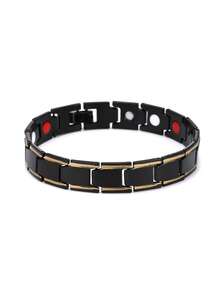 New Casual Style Men's Magnetic Bracelet, Minimalist Black Stainless Steel Bracelet, Suitable For Arthritis, Health Jewelry Gift - Bracelet - View 9