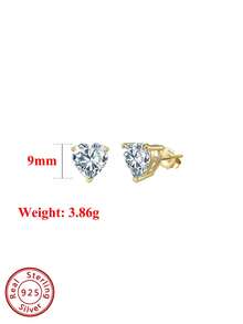 ORSA JEWELS 一对 100% 925 纯银 14K 金 0.5克拉/1克拉/2克拉/3克拉/4克拉 8A级心形立方氧化锆耳钉，浪漫珠宝礼物，男女皆宜，适合婚礼、派对、情人节、周年纪念日等场合，低过敏性，不褪色 - Heart Cut - 查看 10