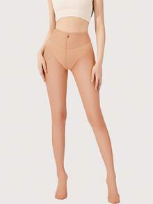 1 chiếc/3 chiếc/6 chiếc Quần tất nữ màu đen trơn, siêu mỏng, cạp cao, có phần mũi được gia cố - Phù hợp cho người có cân nặng từ 40-60kg - Nhiều màu - Xem 16