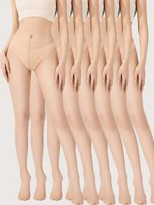 1 chiếc/3 chiếc/6 chiếc Quần tất nữ màu đen trơn, siêu mỏng, cạp cao, có phần mũi được gia cố - Phù hợp cho người có cân nặng từ 40-60kg - Nhiều màu - Xem 14