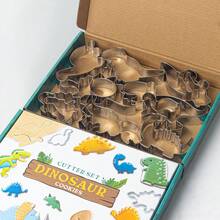 12pcs/Box Dinosaur & Animal Cookie Cutter Set, Stainless Steel Shaped Biscuit Candy Mold, Suitable For DIY Kitchen, Baking, Theme Birthday Party - View 4